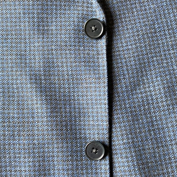 Ermenegildo Zegna Blue Houndstooth Wool 10 Pockets Travel Blazer EU 56 US 44 L - Picture 4 of 16